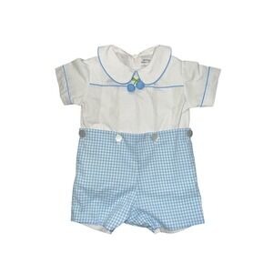 Cherry Thomas in Light Blue Gingham Handmade for The Woman's Exchange 12 months